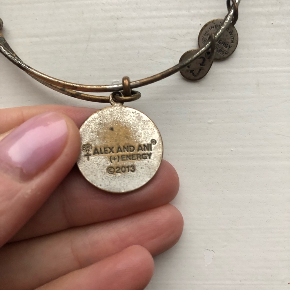 Silver Alex and Ani Daughter charm bangle bracelet - Picture 3 of 6